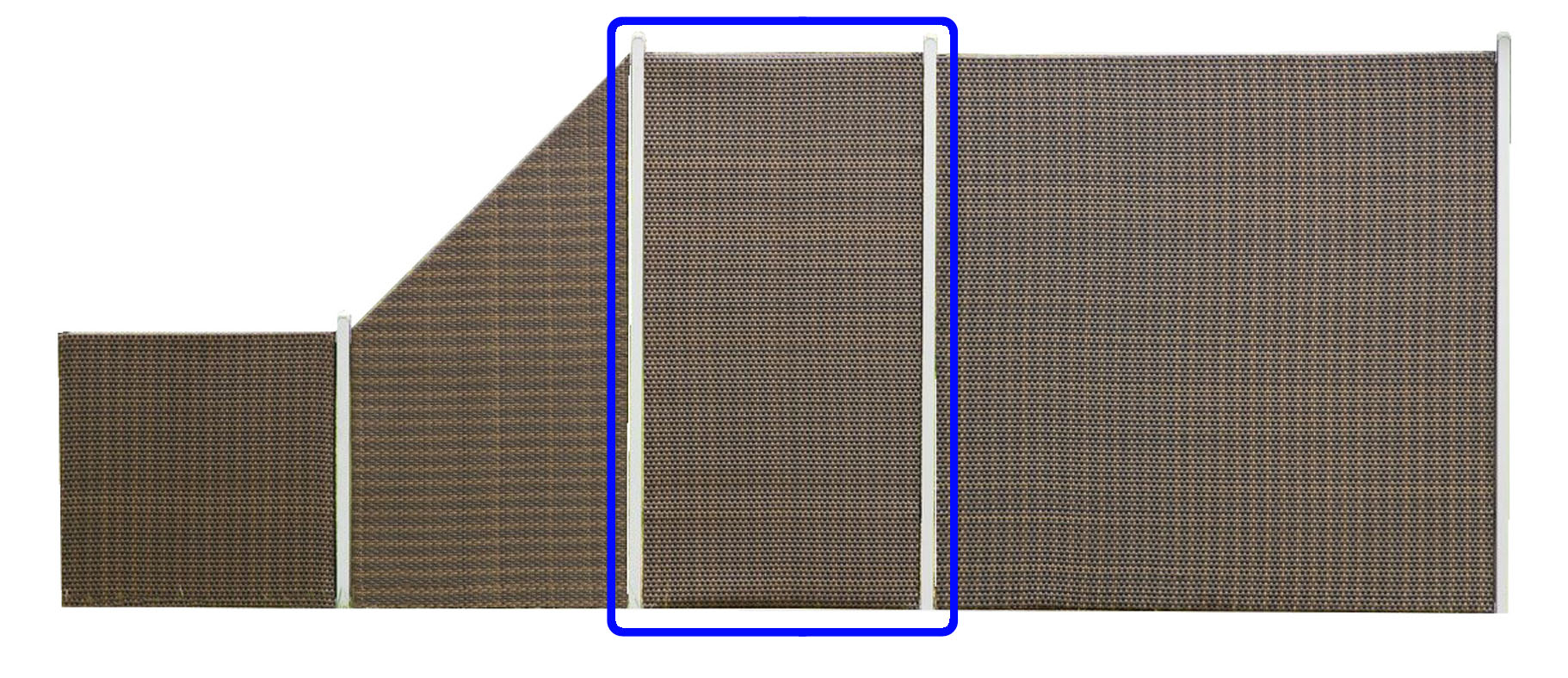 Płot Panelowy Dwustronny 180x180cm Technorattan – kolor brąz jasny + ciemny